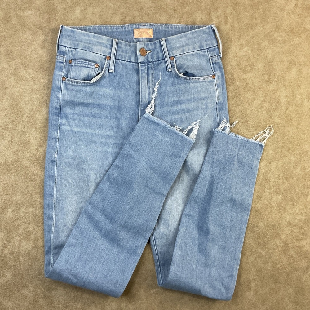 Mother Jeans High Waisted Looker Ankle Fray Denim in Hold‎ My Hand Women Sz 25 - Picture 7 of 11